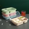 Wheat Straw Student Compartmentalized Lunch Box, Lunch Box for Cafeteria Fast Food, Outdoor Portable Microwaveable