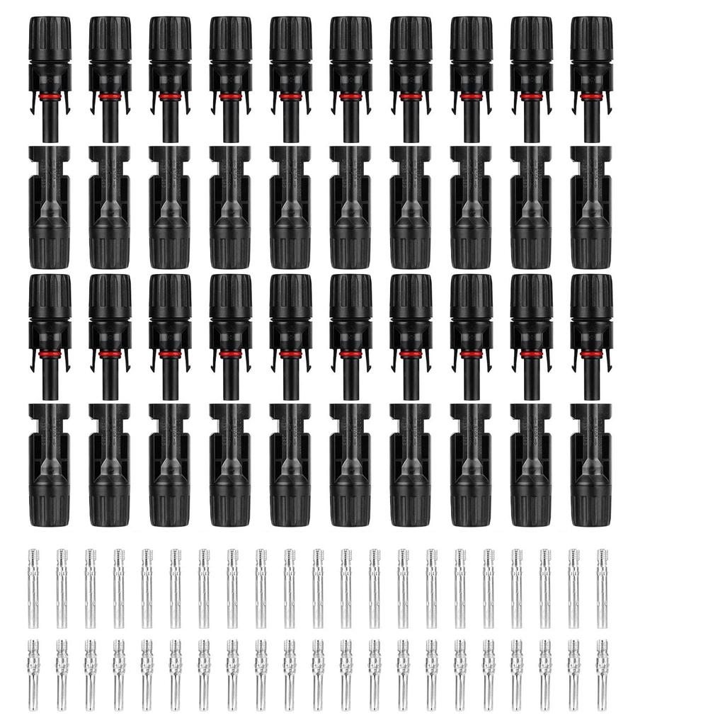 Male and Female Solar Panel Cable Connectors Waterproof Seal Ring Connector Y /T Branch Parallel for Solar System Use