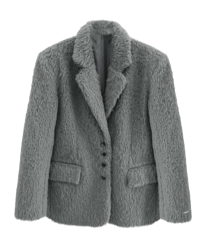 Vivacious Elizabeth Boucle Blazer Gray