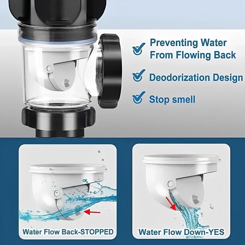 Flip Top Anti-Odor Drain Pipe Set Kitchen Sink Drain Retractable Deodorizing Filter Flexible Downspout Bathroom Anti Clogging