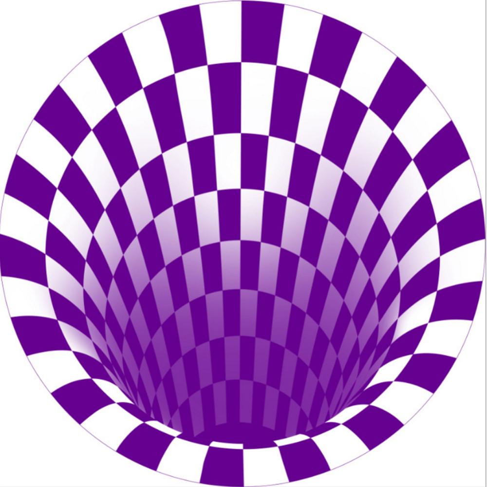 Stereo Vision Carpet Round Black White Living Room Mat 3D Illusion Vision 3D Carpet Home Decor Carpet