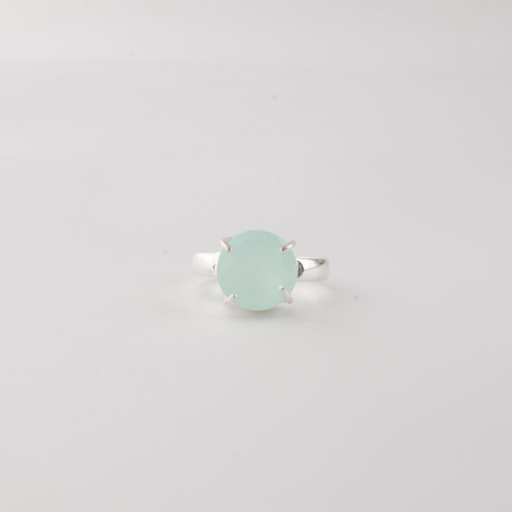 Aqua Chalcedony Gemstone 925 Sterling Silver Designer Pretty Ring Gift For Her RR-72-19