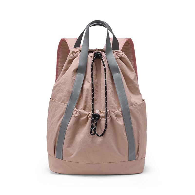 Niche Drawstring Nylon Backpack Women'S Fashion Pleated Bundle Single Shoulder Women'S Bag Outdoor Travel Backpack