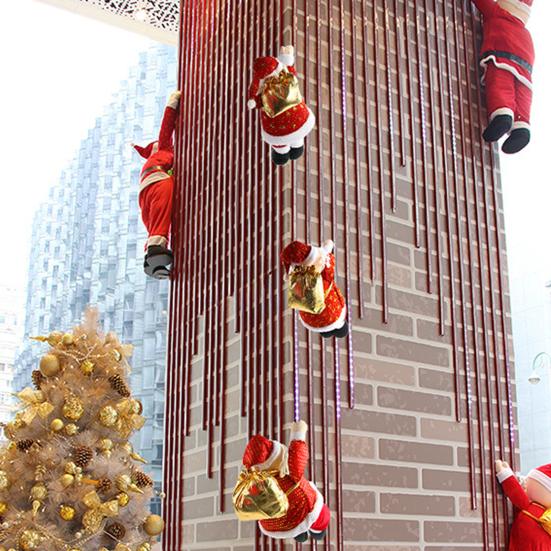 Santa Claus Climbing Rope Christmas Decoration Plush Doll Christmas Tree Climbing Old Man Hanging