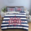 Nautical wheel and stripes. Bedding sets Duvet cover sets Duvet covers Pillowcases(1*Duvet Cover 2*Pillowcases without duvet insert)
