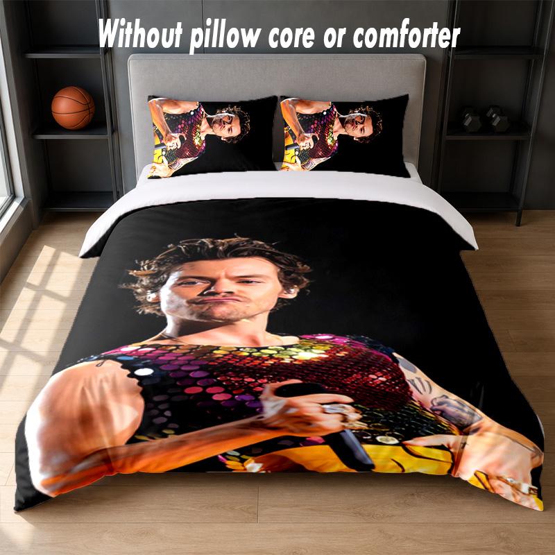 Harry Styles Design Bed Bedding Set 1 Duvet Cover + 2 Pillowcases Soft Breathable Household Bed Linens