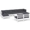 VidaXL Bois de Pin Massif Salon de Jardin 10 pcs avec Coussins Mobilier de Patio Meubles d'Extérieur Mobilier de Jardin 3097110