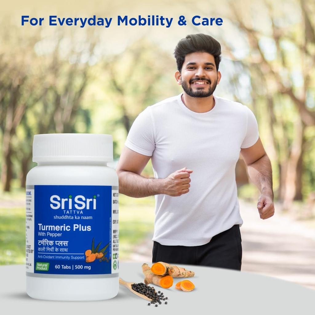 Turmeric Plus Herbal Supplement 500mg 60 Tablets X Pack of 3 for Daily Wellness and Active Lifestyle Support