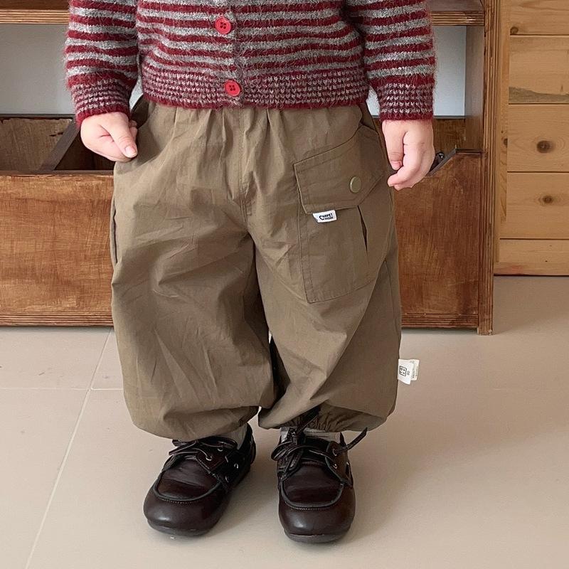 Baby Autumn Striped Knitted Cardigan Korean Children'S Retro Burgundy Crew Neck Sweater Men'S And Women'S Treasure Spring And Autumn Coat