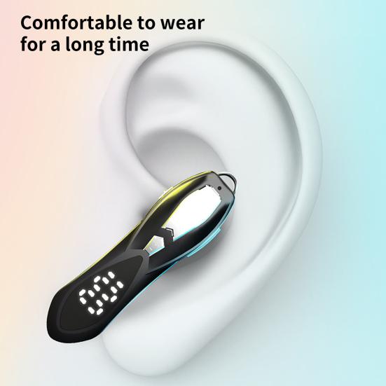 Wireless Earphone Multifunctional Noise Reduction Digital Display Bluetooth-compatible5.1 Ear Hook HiFi Single Earbud for Calling