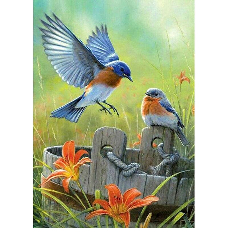 Bird DIY 5D Diamond Painting Full Round Resin Rhinestone Mosaic Animal Flower Diamond Embroidery Cross Stitch Kits Home Decor