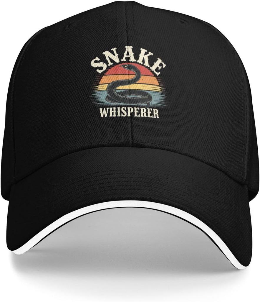 Cappellino da Baseball Grafico Tramonto Retrò Snake Whisperer Cappello Casual Regolabile in Poliestere Vintage per Adulti