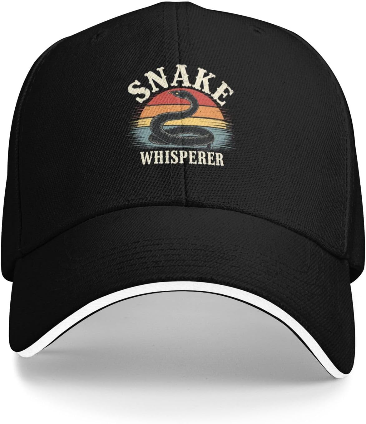 

Кепка бейсболка с ретро-графикой Шепчущий змеям на закате, винтажная, из полиэстера, регулируемая, повседневная шляпа для взрослых One Size