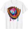 Baseball Glove Drip Ice Cream Sprinkles Baseball T-Shirt