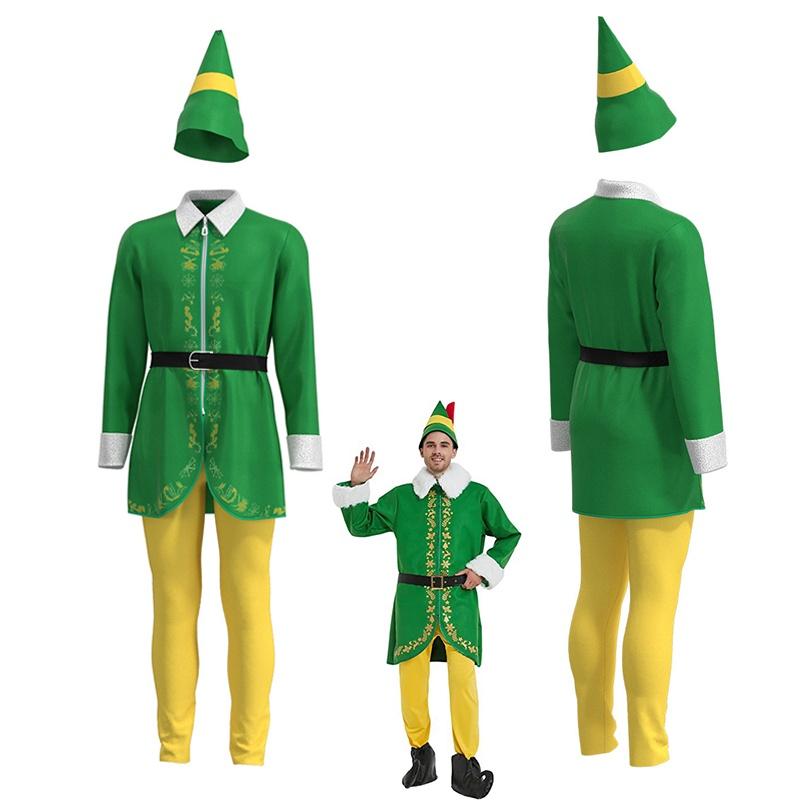 Elf Men Halloween Cosplay Costume Outfits Christmas Role Play Theme Adult Party