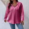Women's Plus Size Fashion Casual Solid Color Hooded Sweatshirt With Long Sleeves And Drawstring Pullover Top