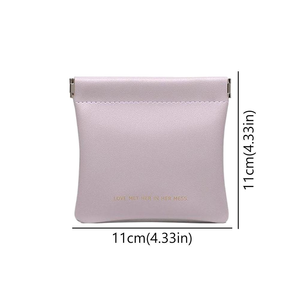 Women Fashion Portable Mini Key Jewelry Cosmetic Organizer Pouch Handbag Pu Small Bags Gift Simple Lipstick Makeup Storage Bag