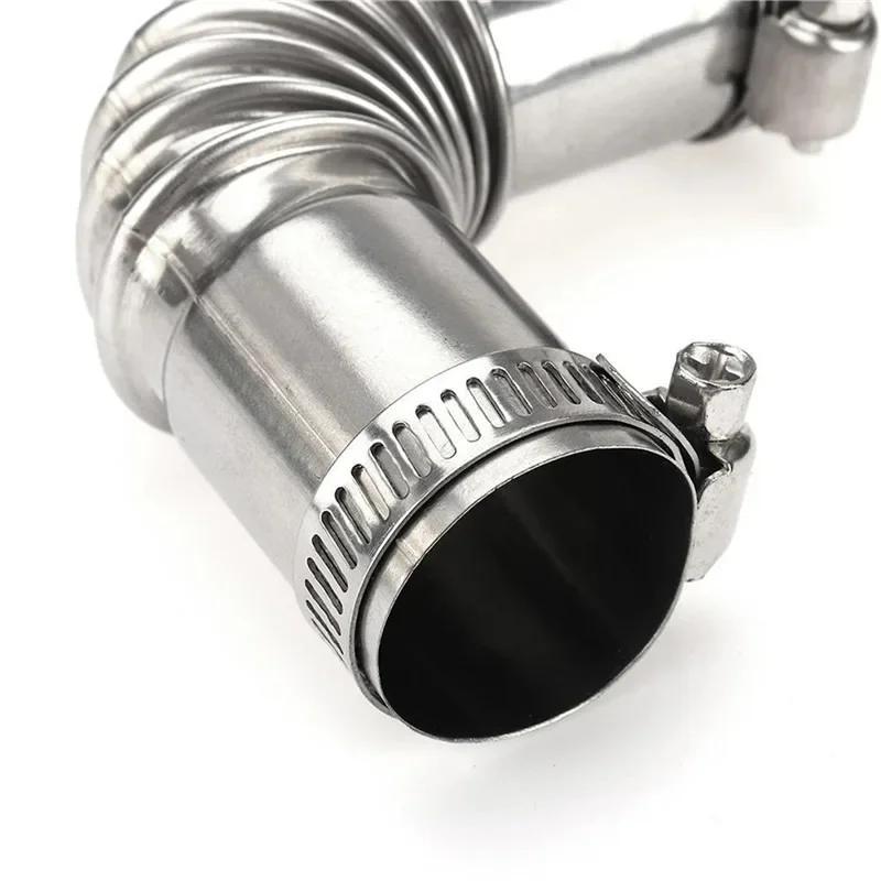 1 pezzo Tubo a gomito da 25 mm Connettore tubo di scarico per riscaldatore da parcheggio ad aria diesel con morsetti per riscaldatore diesel Webasto