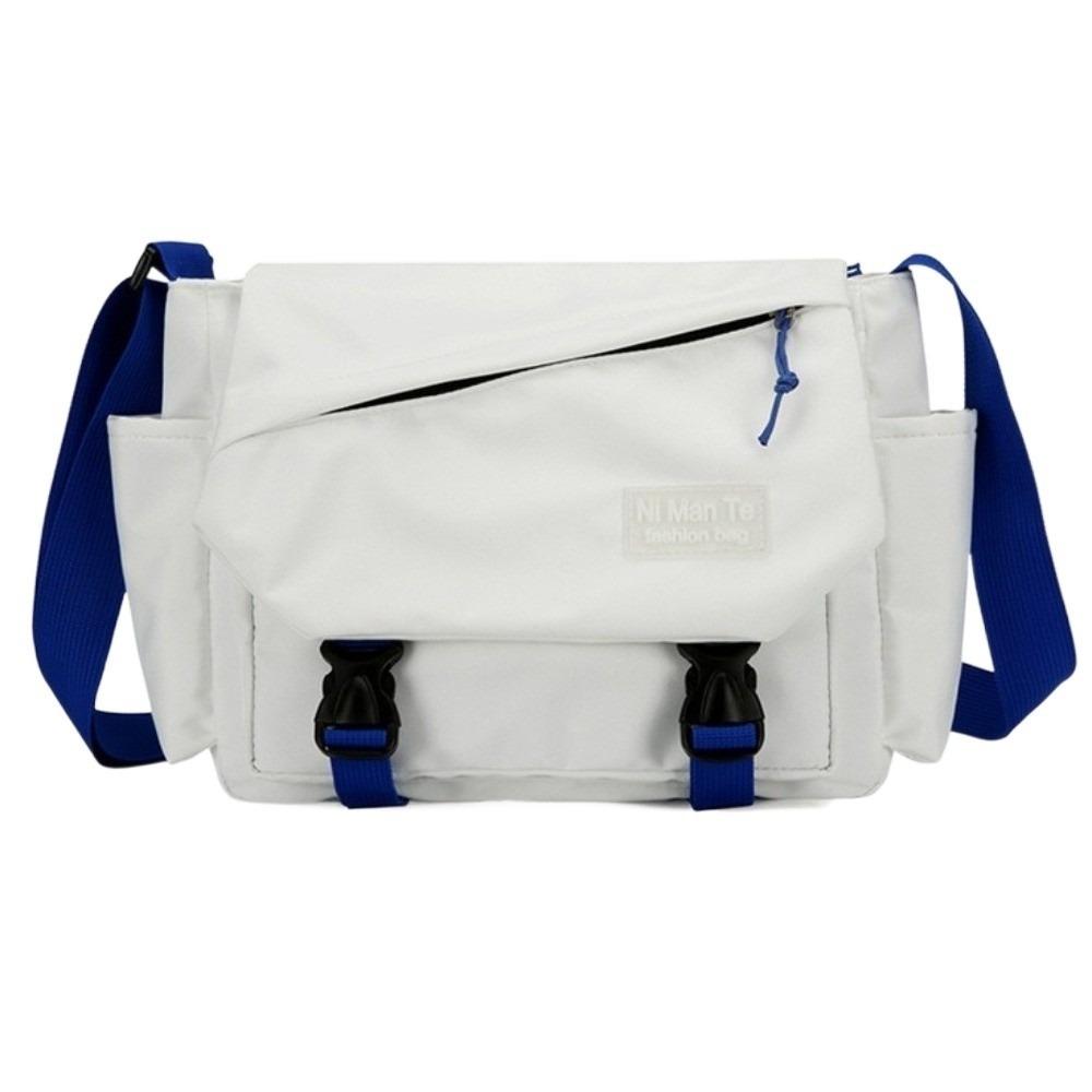 

Женская сумка через плечо большой вместимости в корейском стиле, сумка почтальона, повседневная сумка кроссбоди, для путешествий белый