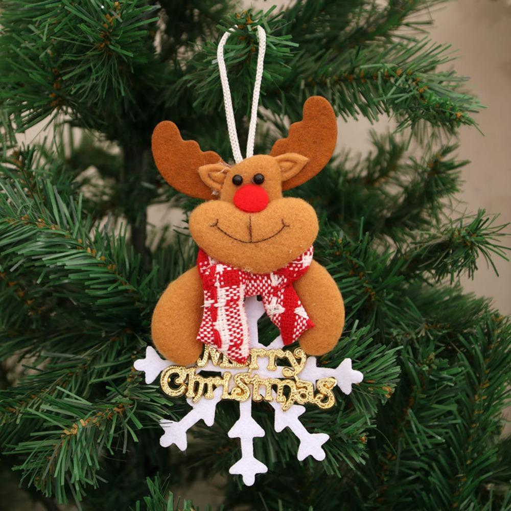 New Christmas Gift Santa Claus Snowman Deer Plush Doll Ornamental Small Pendant Christmas Tree Hanging Decorations Accessories