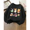 Kids Crewneck Hoodie, Cute Cats Sushi Cup Print,Casual Sportswear for Spring & Autumn