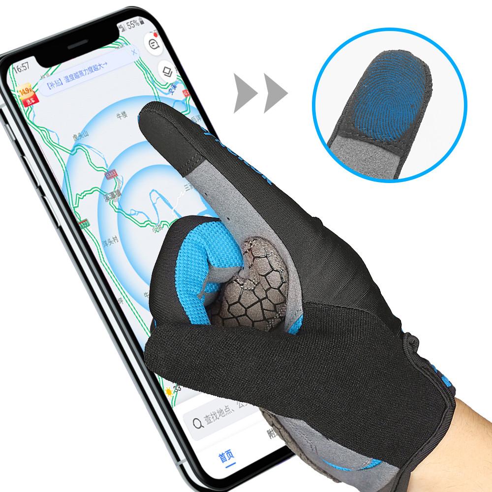 Kyncilor Men Gloves Black Full Finger Bicycle Glove Touchscreen Silicone Cycling Gloves Running Hiking Bike Gloves Breathable