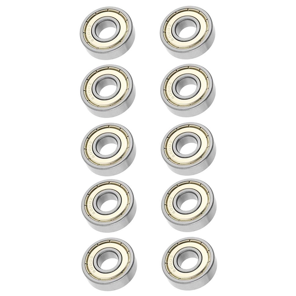 10Pcs 6000zz Metal Sealed Deep Groove Steel Ball Bearing 10x26x8mm