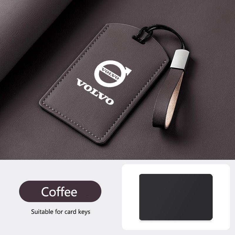 Capa de Couro para Chave de Carro Inteligente NFC, Bolsa para Chave, Suporte Shell Para Volvo EM90 EX30 2024 Polestar Acessórios de Proteção de Chave Automotiva