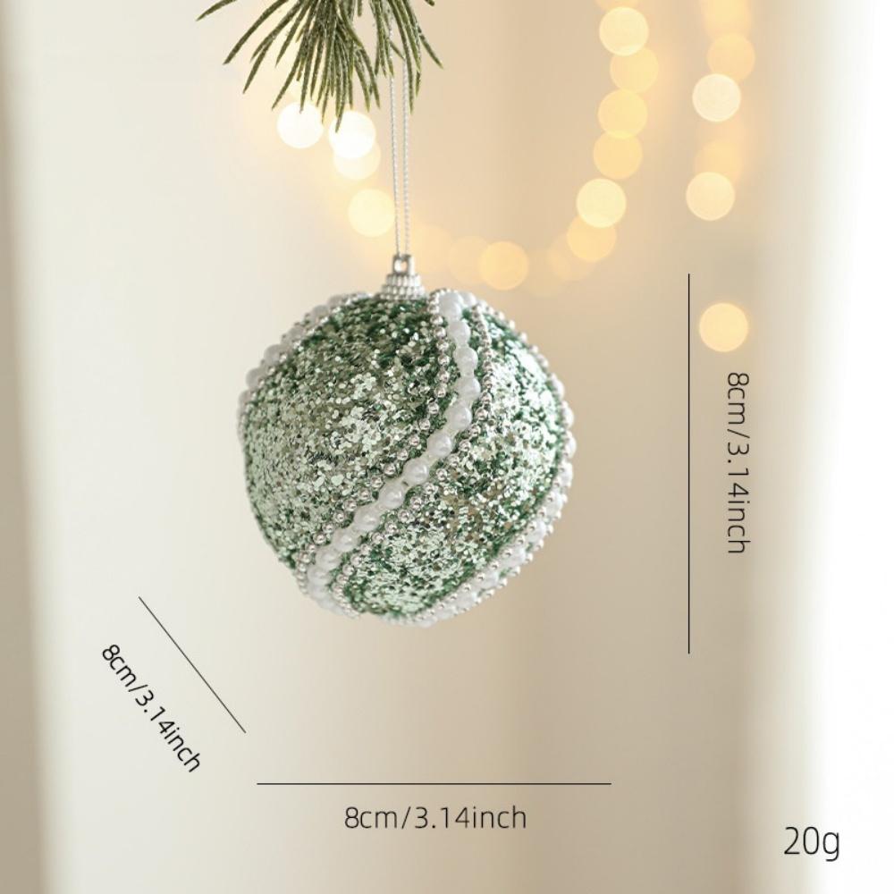 New Green Glitter Sequins Foam Christmas Ball Christmas Tree Hanging Ornaments for Home New Year Christmas Decoration