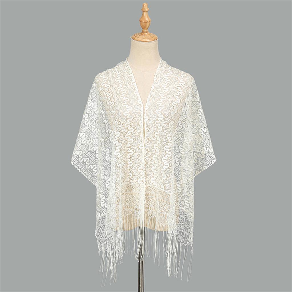 Delicate Laces Shawl Beach Vacation Shawl Versatiles Laces Elegant Women Shawl for Evening Parties and Celebrations