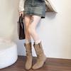 Cowboy Boots Short Boots Pile Skinny Vintage Martin Boots Women Small High Heels Western