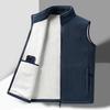 Men's Lambswool Fleece Vest: Warm, Versatile, Sleeveless Outerwear for Autumn and Winter
