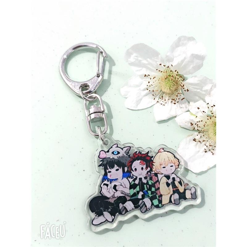 Anime Keychains Keychain Demon Slayer Kimetsu No Yaiba Acrylic Key Ring Cute Funny Cartoon for Friends