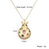 One piece gold delicate ladybug pendant necklace for women cubic zirconia copper jewelry gift