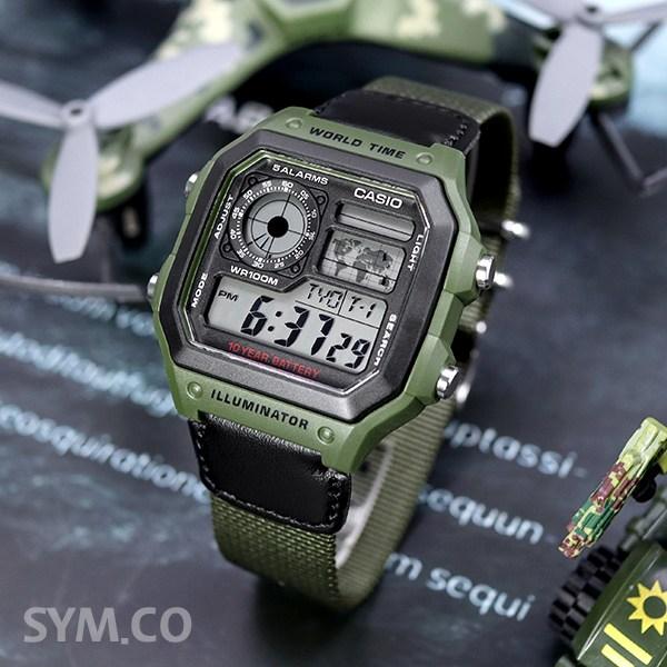 Casio Square Digital Soldier Army Military Wristwatch