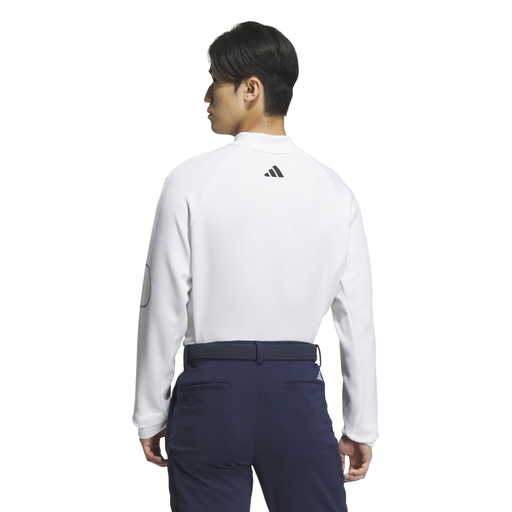 Adidas Golf Golf Poloshirt Schriftzug Grafik Rollkragen Langarmshirt Weiß Herren