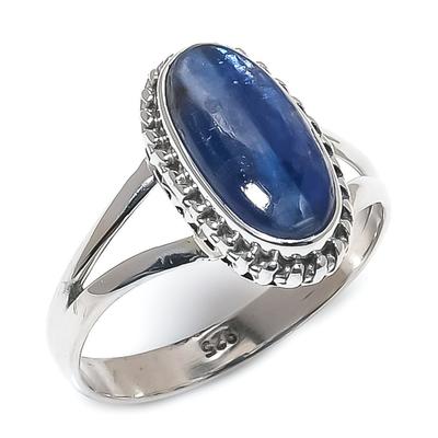 Bague Cadeau en Argent Sterling Massif 925 Faite à la Main avec Pierre Précieuse Kyanite Naturelle S.9 o4y04