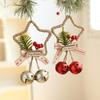 2025 Christmas Star Bow Bell Ornament Hangable Five-pointed Star Bells Wreath Pendant For Window Wall Door Handle