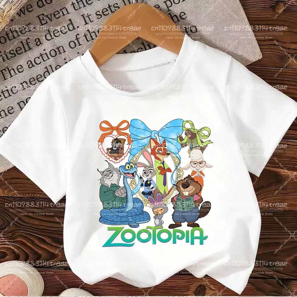 2026 Zootopia Judy&Nick&Gary Tshirt for Kids Casual Cotton Short Sleeve Tees Comfortable Top Street Fashion Parent Child Clothes