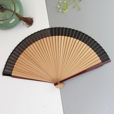 Elegant All-Bamboo Solid Color Women's Folding Fan - Chinese Ancient Style