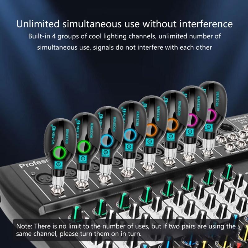 2.4GHz Electric Guitar Accessories Wireless Guitar Transmitter Receiver System for Cordless Amplifier Guitar Cable Jacks