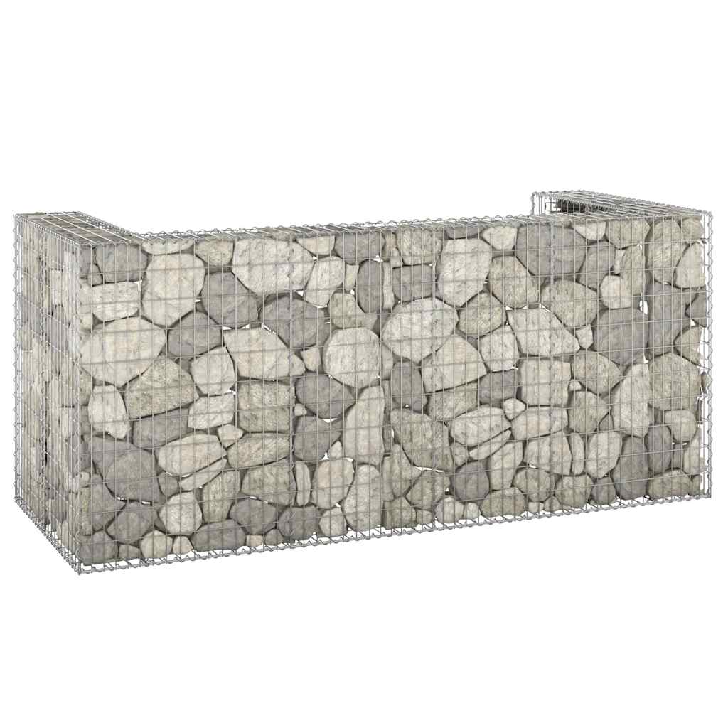 Vidaxl Gabionowa Osłona Do Koszy Na Śmieci, Stal, 254X100X110 Cm