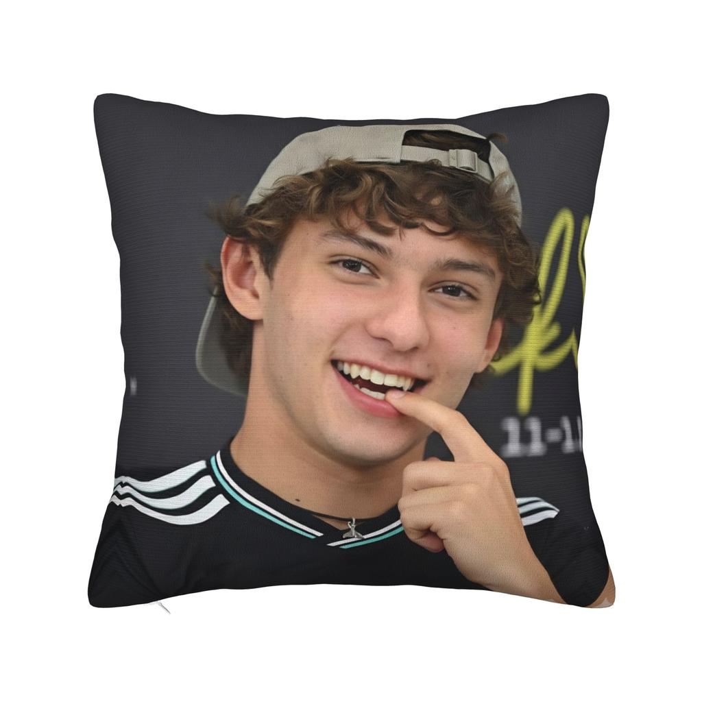 Andrea Kimi Antonelli Driver Square Pillow Cases Cushion Cover Creative Zipper Decorative Pillowcase for Car xcm