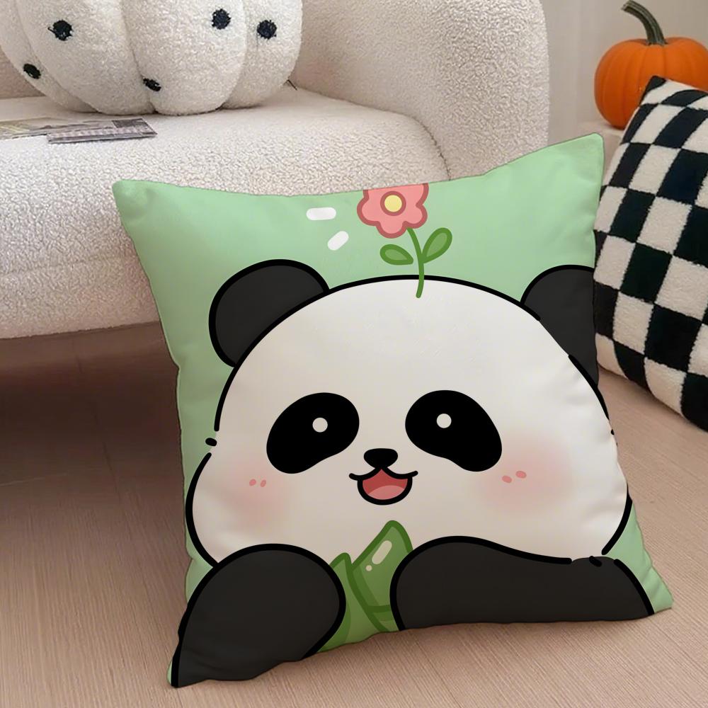 Lovely Cute Chinese Animal Art Panda Cushion Cover Throw Pillow Cover Hidden Button Durable Polyester Chair Cushion