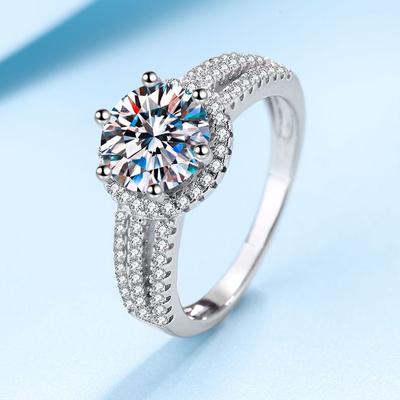 Ασημένιο δαχτυλίδι 2CT 3CT 9MM Moissanite με Πιστοποιητικό S925 Κοσμήματα Γυναικείο Δώρο Γάμου