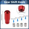 Hihaha Car Shift Knob Universal for with Gear Shifter Adapters 1 Set 76.2mm Manual/Automatic Vehicles, Red, (M8x1.25 & M10x1.25 & M10x1.5 &
