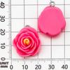 30-Piece Set: Pink Resin Sunflower & Rose Flower Pendants for DIY Jewelry