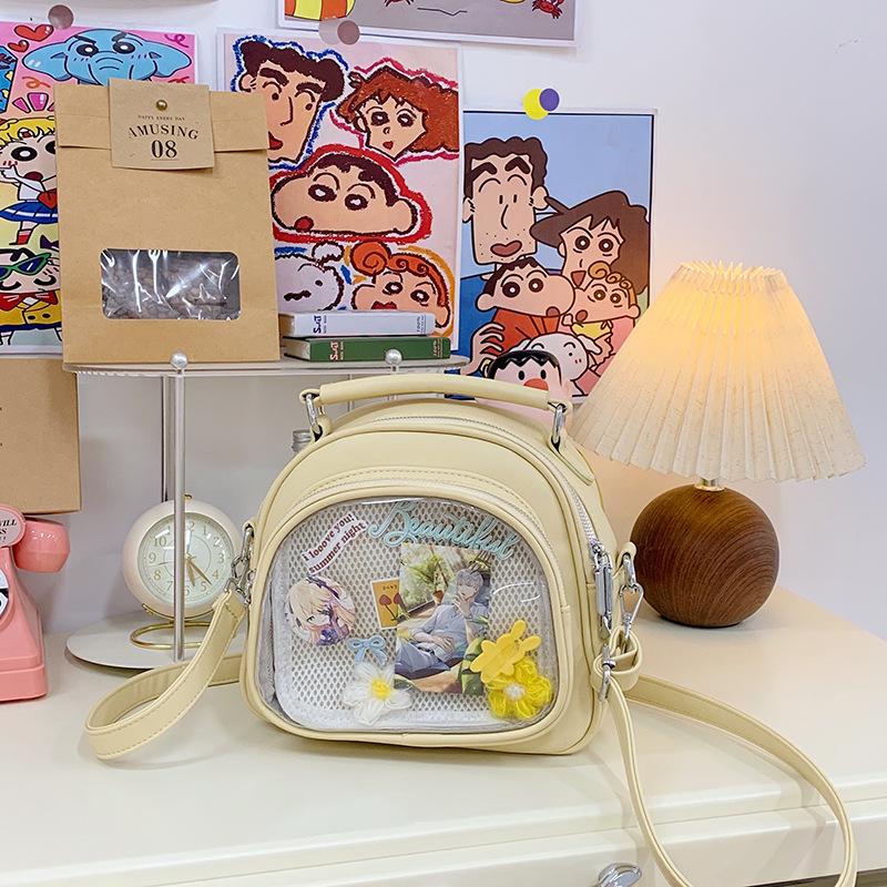 Two-dimensional Messenger Bag Schoolbag Transparent and Versatile Fashion Student Backpack Casual Backpack Tide