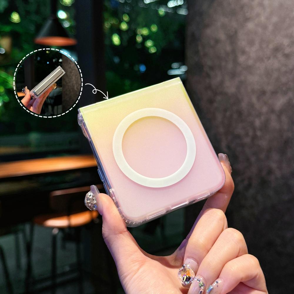 Luxury Gradient Rainbow Magnetic Phone Case for Samsung Galaxy Z Flip 8 7 6 5 4 3 for Magsafe Wireless Charging Shockproof Cover