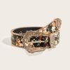 Bohemian-Stil geschnitzte Metallschnalle Gürtel Randperlen Retro Blumenmuster Gürtel Damen Accessoires